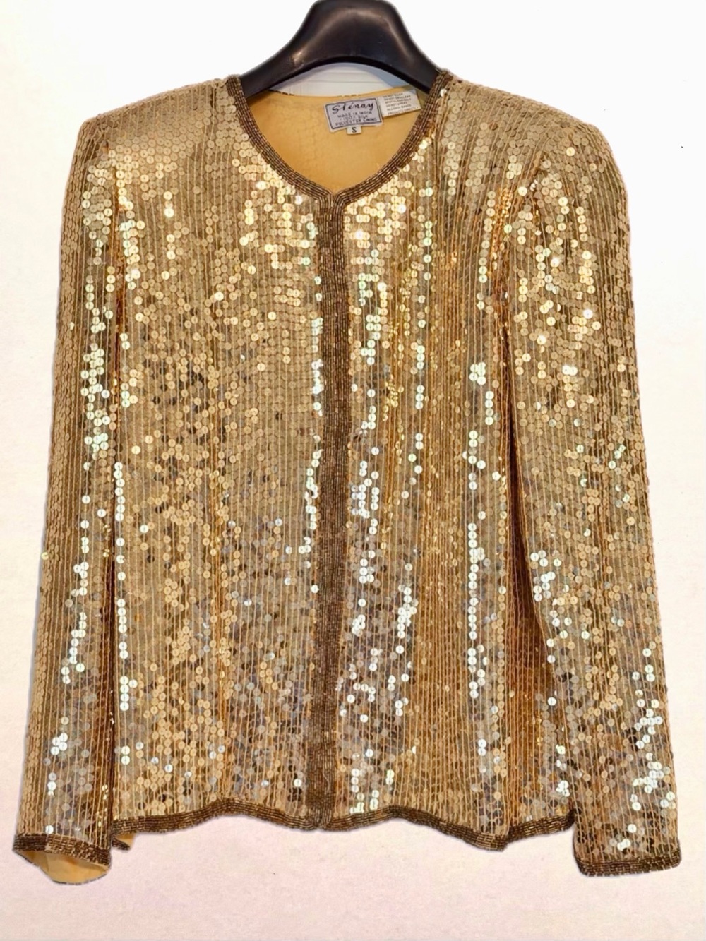 Vintage Gold Sequin Long Sleeve Jacket